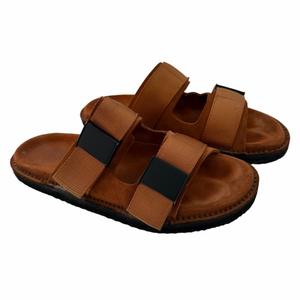 Buttero Double Strap Suede Sandals Chestnut Brown Sz US 8 = IT 41 Molded Footbed